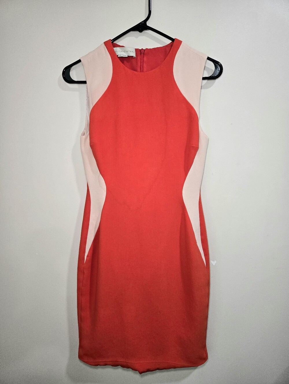 STAINED Stella McCartney Sleeveless Orange Miracle Colorblock Sheath Dress